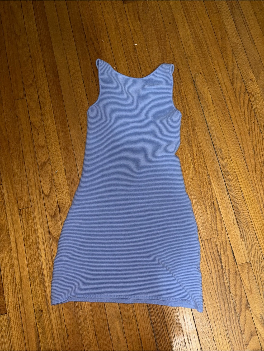 Abercrombie and Fitch Sleeveless Ribbed Knit Bodycon Dress in Light Blue